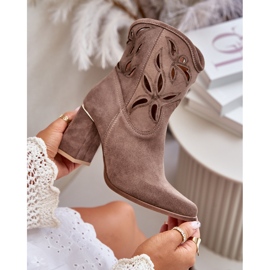 Bottines Daim Ajourées Lewski 3629 Beige foncé 2