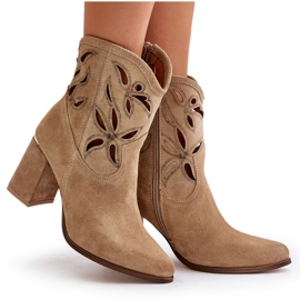 Bottines Daim Ajourées Lewski 3629 Beige 9