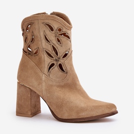 Bottines Daim Ajourées Lewski 3629 Beige 4