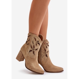Bottines Daim Ajourées Lewski 3629 Beige 1