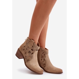 Bottines Daim Ajourées Lewski Shoes 3170/2 Beige 7