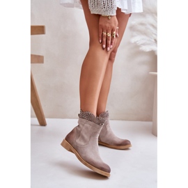 Lewski Shoes Bottines Plates Basses Femme Daim Lewski 3624 Cappucino beige 2