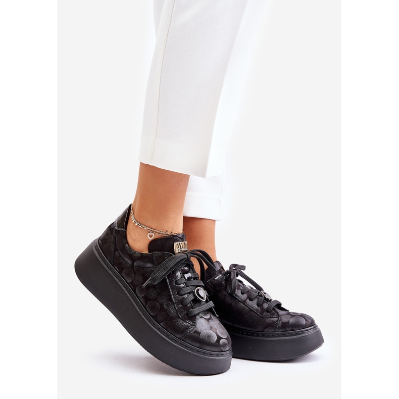 Chaussures de Sport en Cuir à Plateforme Maciejka 06191-42 Noir le noir 1