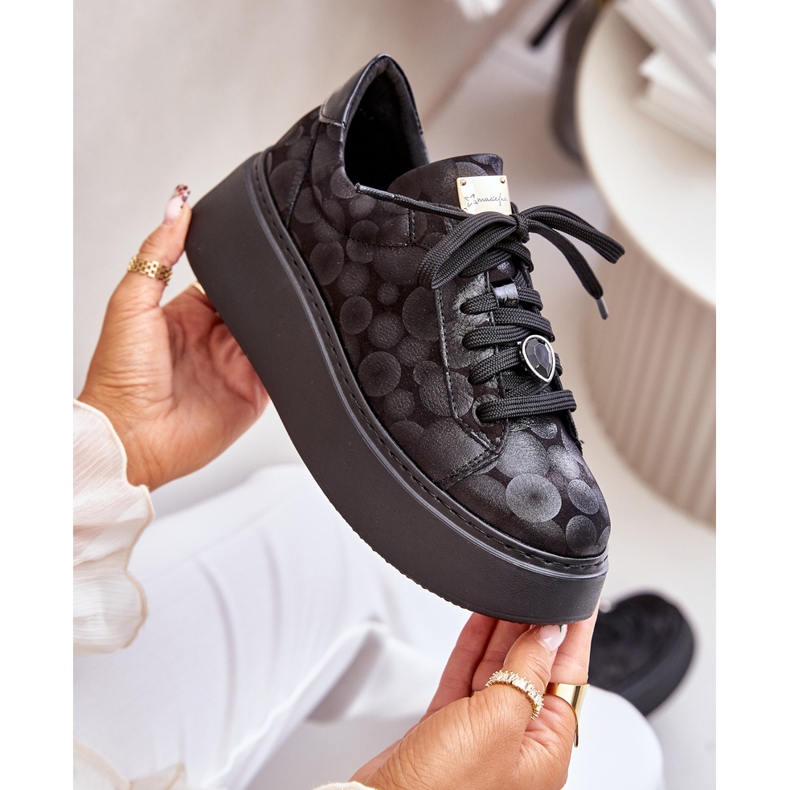 Chaussures de Sport en Cuir à Plateforme Maciejka 06191-42 Noir le noir 2