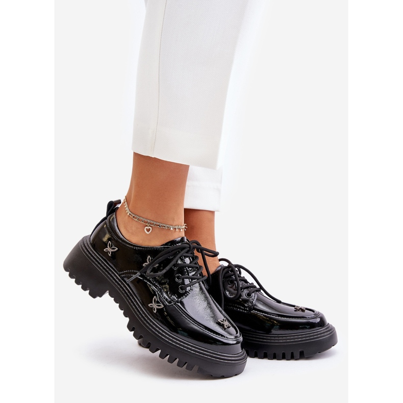 Chaussures Femme Vernies Avec Décorations Cuir Naturel Artiker 55C1011 Noir 1