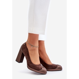 Escarpins à talons hauts en daim Laura Messi 2702 Marron brun 1