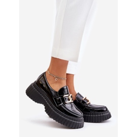 Zazoo 20176 Mocassins en cuir verni pour femme, cuir naturel, noir 1
