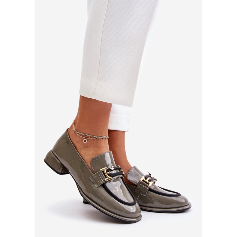 Chaussures Femme Laquées Sur Bloc Avec Décoration Artiker 55C0412 Gris 1 Chaussures Femme Laquées Sur Bloc Avec Décoration Artiker 55C0412 Gris 1