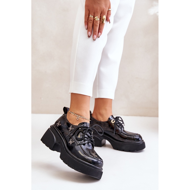 Chaussures Femme Vernies Avec Décorations Cuir Naturel Artiker 55C0419 Noir 2