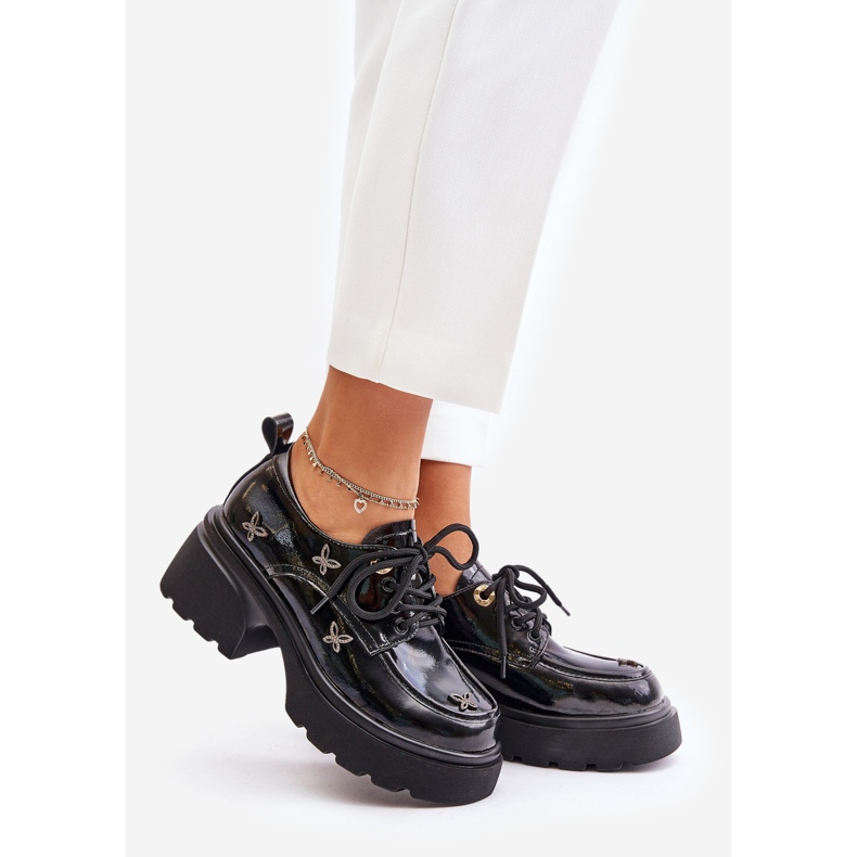 Chaussures Femme Vernies Avec Décorations Cuir Naturel Artiker 55C0419 Noir 1