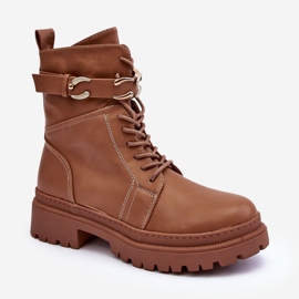 Bottes de travail Enili marron avec sangle décorative brun 1