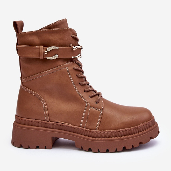 Bottes de travail Enili marron avec sangle décorative brun 2
