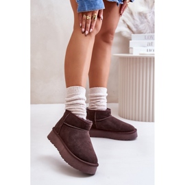 Bottes de neige Nucca basses en daim marron à la mode brun 3