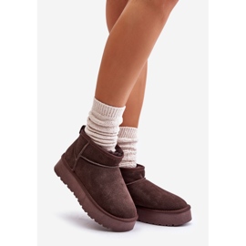 Bottes de neige Nucca basses en daim marron à la mode brun 2
