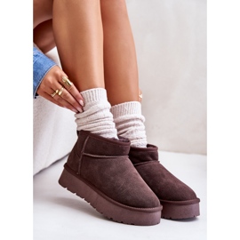 Bottes de neige Nucca basses en daim marron à la mode brun 14