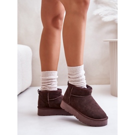 Bottes de neige Nucca basses en daim marron à la mode brun 5