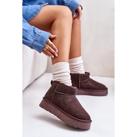 Bottes de neige Nucca basses en daim marron à la mode brun 6