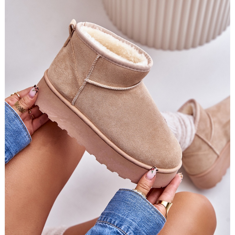 Bottes de neige à plateforme avec doublure en fourrure pour femme, beige Xamella 1 Bottes de neige à plateforme avec doublure en fourrure pour femme, beige Xamella 1