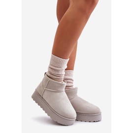 Bottes de neige à plateforme et doublure en fourrure pour femme, gris clair Xamella 1