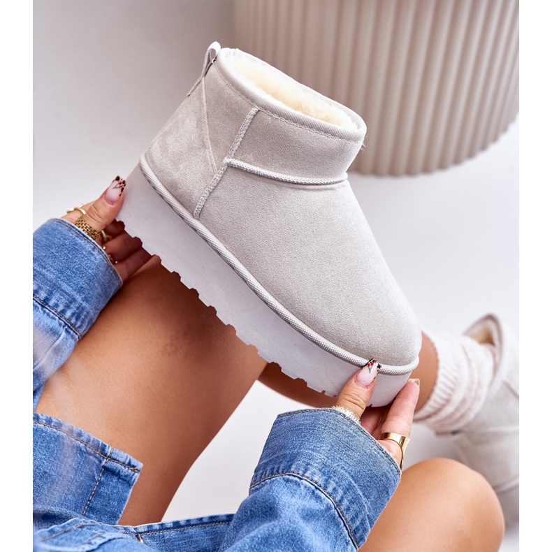 Bottes de neige à plateforme et doublure en fourrure pour femme, gris clair Xamella 2