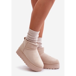Bottes de neige à plateforme et doublure en fourrure pour femme, beige clair Xamella 1 Bottes de neige à plateforme et doublure en fourrure pour femme, beige clair Xamella 1