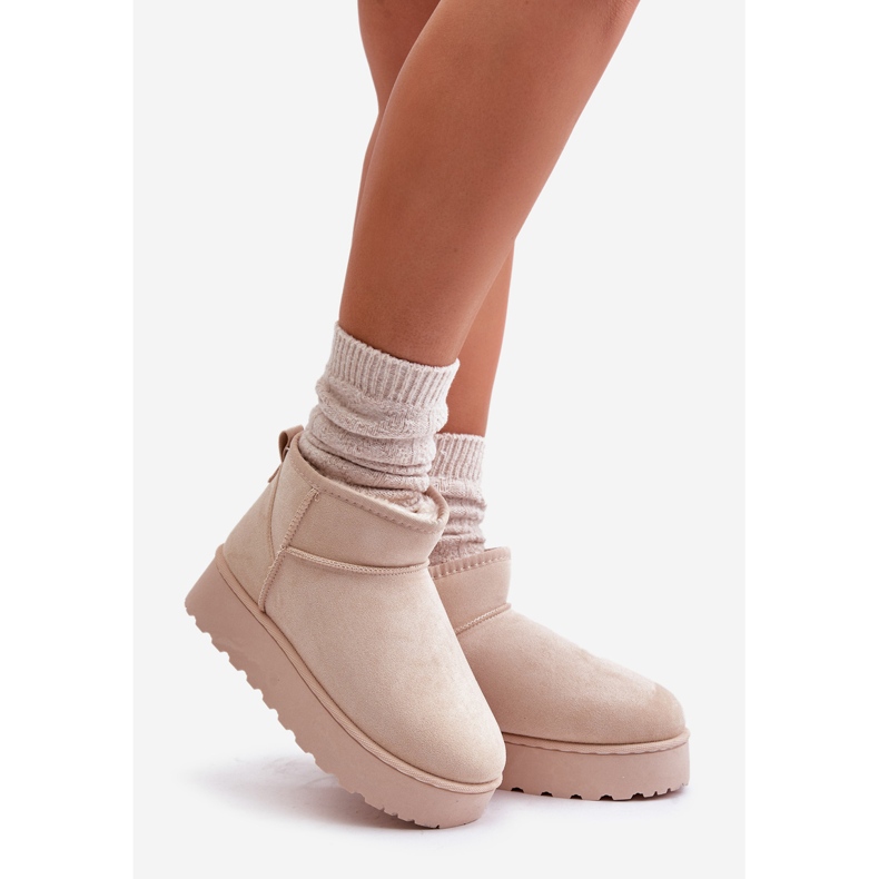 Bottes de neige à plateforme et doublure en fourrure pour femme, beige clair Xamella 1 Bottes de neige à plateforme et doublure en fourrure pour femme, beige clair Xamella 1