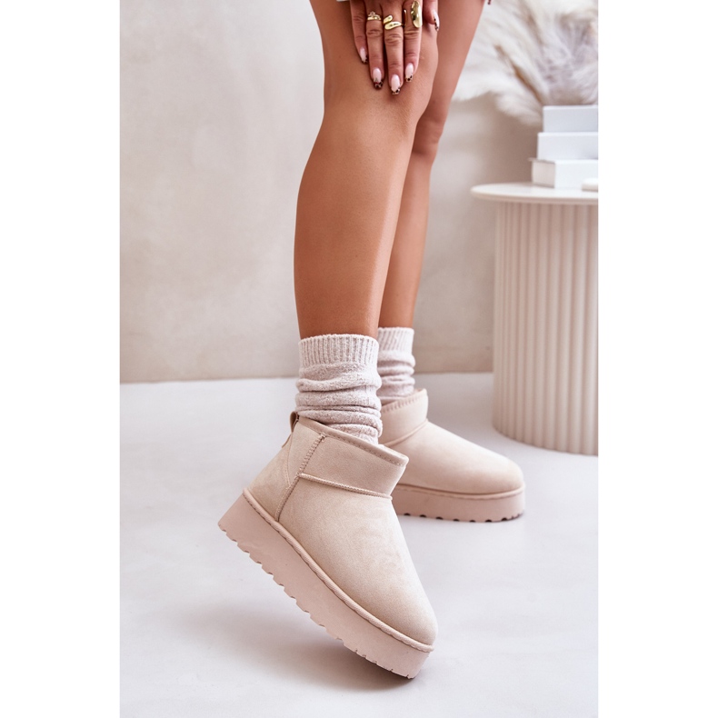 Bottes de neige à plateforme et doublure en fourrure pour femme, beige clair Xamella 2 Bottes de neige à plateforme et doublure en fourrure pour femme, beige clair Xamella 2