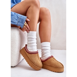 Bottes de neige à plateforme pour femmes isolées avec de la fourrure Camel Remenia brun 1