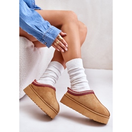 Bottes de neige à plateforme pour femmes isolées avec de la fourrure Camel Remenia brun 2