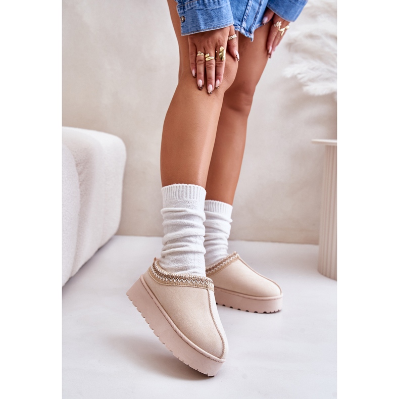 Bottes de neige à plateforme avec doublure en fourrure pour femme, beige clair Remenia 2 Bottes de neige à plateforme avec doublure en fourrure pour femme, beige clair Remenia 2