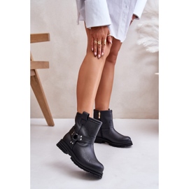 Bottines Plates Femme En Cuir Lewski 3610 Noir le noir 2
