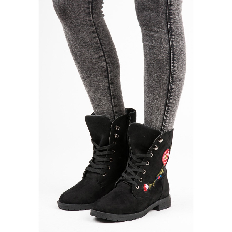 Sport Sacs en daim brodés le noir 1