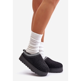 Bottes de neige à plateforme avec broderie pour femme, noir Tirisa 1