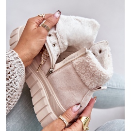 Bottes Trappeuses Isolées Sur Plateforme Pour Femme, Beige Alcyhen 2