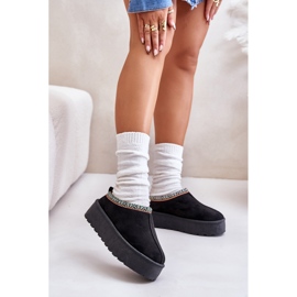 Chaussons Plateforme Avec Broderie Femme, Noir Neroma 2