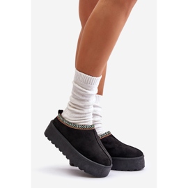 Chaussons Plateforme Avec Broderie Femme, Noir Neroma 1