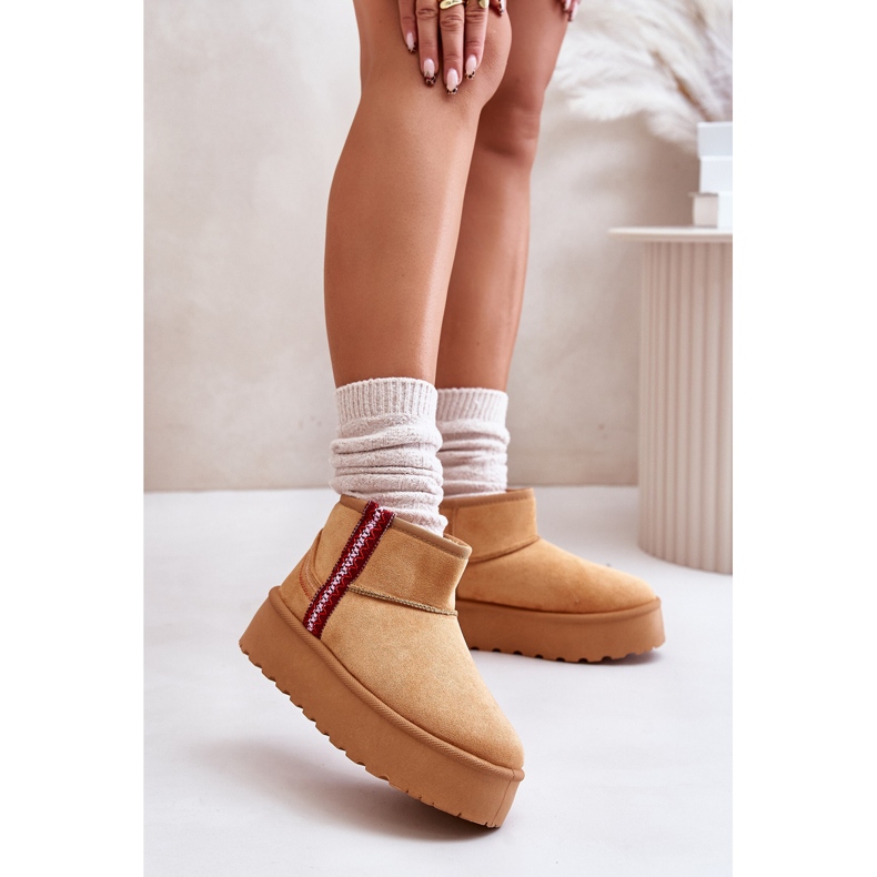 Bottes de neige isolées Camel Lomessa pour femmes sur plateforme beige 2 Bottes de neige isolées Camel Lomessa pour femmes sur plateforme beige 2