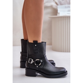 Zazoo 60480 Bottes isolées en cuir à talons bas, noir le noir 6