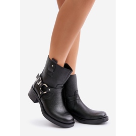 Zazoo 60480 Bottes isolées en cuir à talons bas, noir 1