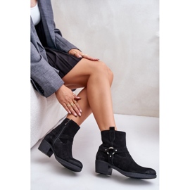 Zazoo 60477 Bottines isolées à talons hauts en daim, noir le noir 6