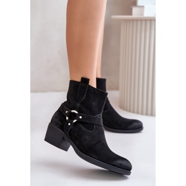 Zazoo 60477 Bottines isolées à talons hauts en daim, noir le noir 2
