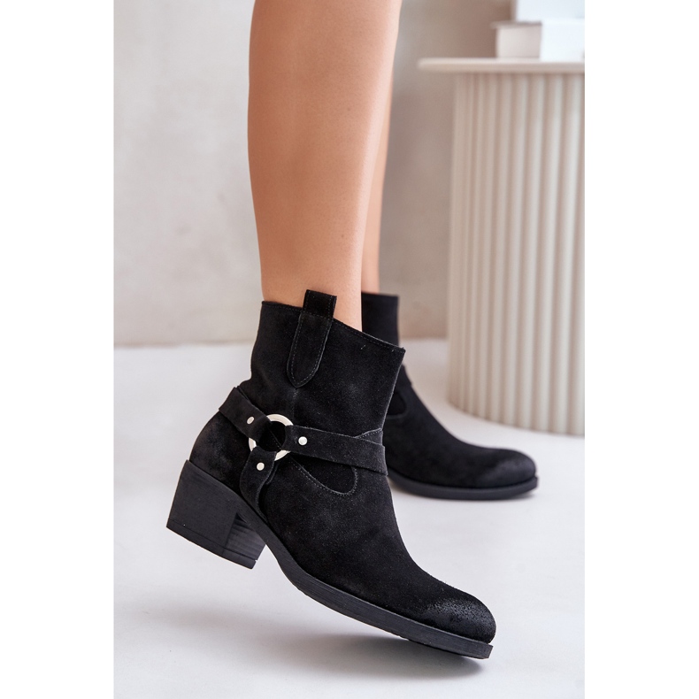 Zazoo 60477 Bottines isolées à talons hauts en daim, noir 2