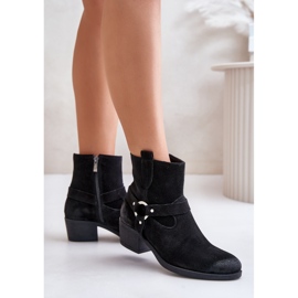 Zazoo 60477 Bottines isolées à talons hauts en daim, noir le noir 3