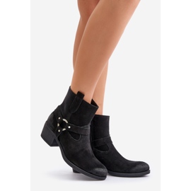 Zazoo 60477 Bottines isolées à talons hauts en daim, noir le noir 1