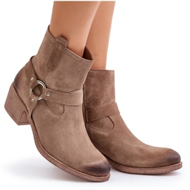 Zazoo 60477 Bottes à talons hauts isolées en daim, Beige 9