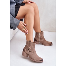 Zazoo 60477 Bottes à talons hauts isolées en daim, Beige 6