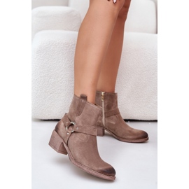 Zazoo 60477 Bottes à talons hauts isolées en daim, Beige 2
