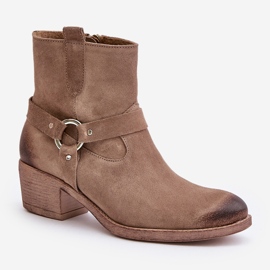 Zazoo 60477 Bottes à talons hauts isolées en daim, Beige 4