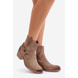 Zazoo 60477 Bottes à talons hauts isolées en daim, Beige 1