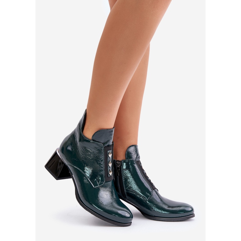 Zazoo 60504 Bottines vernies, isolées, vert foncé 1